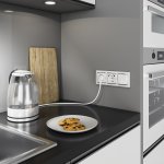 Розетка с заземлением, шторками и USBх2 (белая) W1171501 Werkel