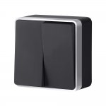 Выключатель двухклавишный Gallant черный с серебром W5020034 W5020034