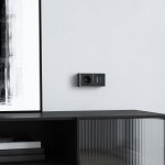 Выключатель двухклавишный с подсветкой Gallant черный с серебром W5020134 W5020134