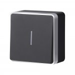 Выключатель одноклавишный с подсветкой Gallant черный с серебром W5010134 W5010134