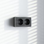 Розетка двойная с заземлением Gallant черный с серебром W5072134 W5072134