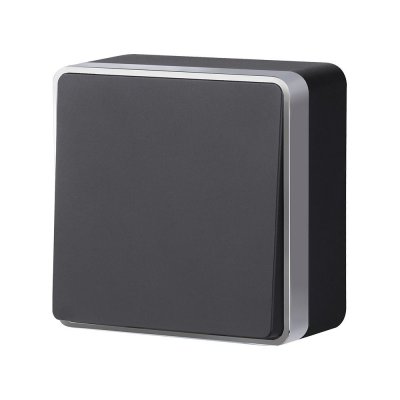 Выключатель одноклавишный Gallant черный с серебром W5010034 W5010034