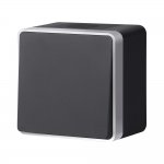 W5010234/ Выключатель одноклавишный влагозащищенный Gallant (черный с серебром) W5010234