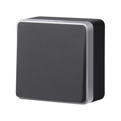 Выключатель одноклавишный проходной Gallant черный с серебром W5012034