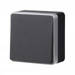 Выключатель одноклавишный проходной Gallant черный с серебром W5012034