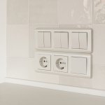 Выключатель  двухклавишный (перламутровый рифленый) W1120013 Werkel