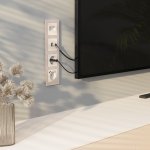 Накладка для двойной розетки Еthernet RJ-45 (перламутровый рифленый) Werkel W1191113