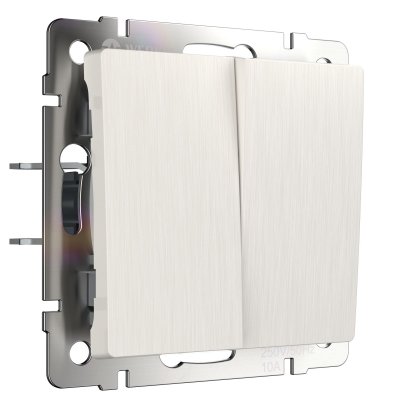 

Выключатель двухклавишный проходной (перламутровый рифленый) W1122013 Werkel, W1122013