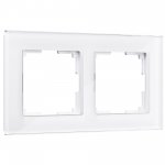 Рамка на 2 поста (белый,стекло) W0021101 Werkel