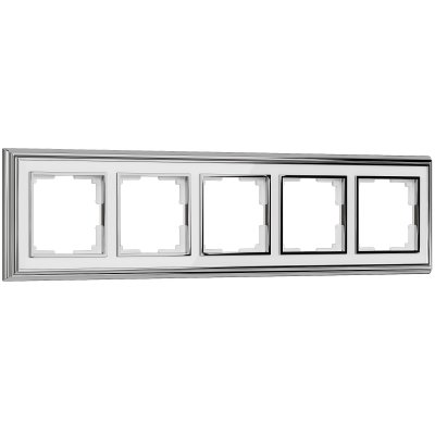 

Рамка на 5 постов Palacio (хром/белый) W0051331 Werkel, W0051331