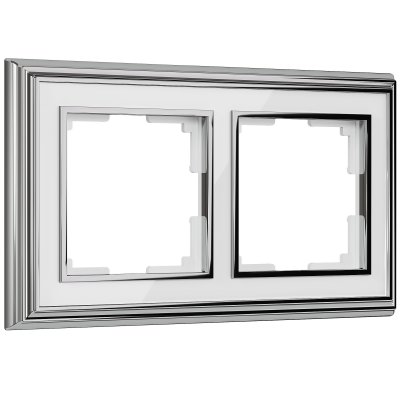 Рамка на 2 поста Palacio (хром/белый) Werkel W0021331