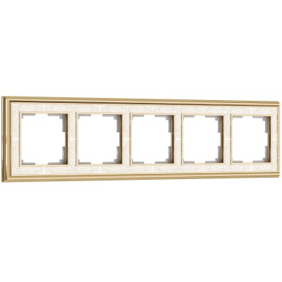 Рамка на 5 постов Palacio Gracia (золото/белый) Werkel W0051429 Рамка на 5 постов Palacio Gracia (золото/белый) Werkel W0051429