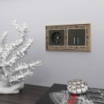 Рамка на 2 поста (золото/черный) W0021430 Werkel