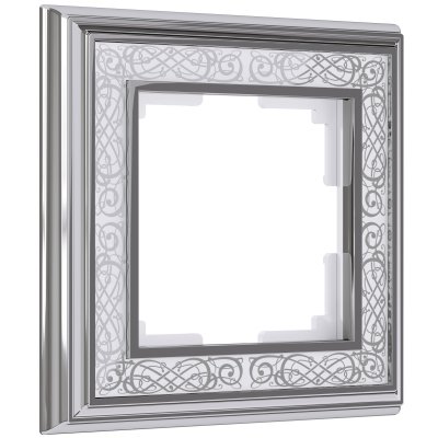 Рамка на 1 пост (хром/белый) W0011431 Werkel Рамка на 1 пост (хром/белый) W0011431 Werkel