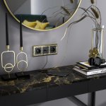 Рамка на 3 поста (золото/черный) Werkel W0031430