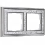 Рамка на 2 поста (хром/белый) W0021431 Werkel