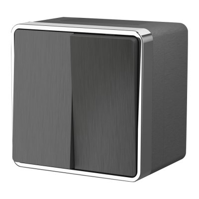 

Выключатель двухклавишный влагозащищенный Gallant (графит рифленый) Werkel W5020204, W5020204