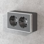 Розетка двойная с заземлением Gallant (графит рифленый) W5072104 Werkel
