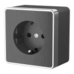 Розетка с заземлением и шторками Gallant (графит рифленый) W5071104 Werkel