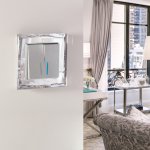 Выключатель двухклавишный с подсветкой (cеребряный рифленый) W1120109 Werkel