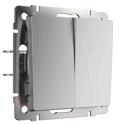 

Выключатель двухклавишный проходной (cеребряный рифленый) W1122009 Werkel, W1122009