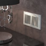 Выключатель двухклавишный проходной (cеребряный рифленый) W1122009 Werkel