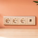 Накладка для телефонной розетки RJ11 (шампань рифленый) W1192010 Werkel