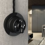 Выключатель на 4 положения двухклавишный (черный) Ретро Werkel W5620008