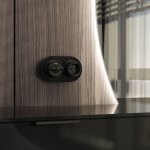Выключатель на 4 положения двухклавишный (черный) Ретро Werkel W5620008