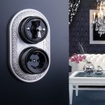 Выключатель на 4 положения двухклавишный (черный) Ретро Werkel W5620008