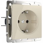 Розетка с заземлением и шторками (слоновая кость) W1171103 Werkel