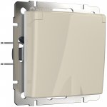 Розетка влагозащ. с зазем. с защит. крышкой и шторками (слоновая кость) W1171203 Werkel