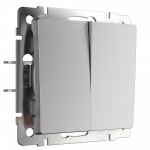 Выключатель двухклавишный (серебряный) W1120006 Werkel