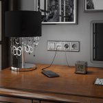 Розетка с заземлением, безвинтовой зажим (серебряный) W1171306 Werkel