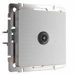 ТВ-розетка проходная (серебряный) Werkel W1184006