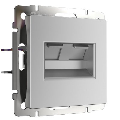 

Розетка двойная Ethernet RJ-45 (серебряный) W1181106 Werkel, W1181106