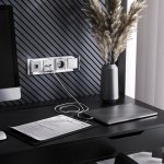 Розетка с заземлением (серебряный) W1171006 Werkel