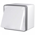 Розетка влагозащ. с зазем. с защит. крышкой и шторками Gallant (белая) W5071201 Werkel