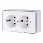 Розетка двойная с заземлением Gallant (белая) W5072101 Werkel