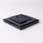 Выключатель двухклавишный проходной с подсветкой (черный матовый) W1122108 Werkel