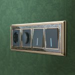 Выключатель одноклавишный проходной с подсветкой (черный матовый) W1112108 Werkel