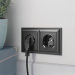 Розетка с заземлением, шторками и USBх2 (черный матовый) W1171508 Werkel