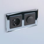 Розетка с заземлением, безвинтовой зажим (черный матовый) W1171308 Werkel