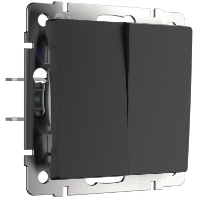 

Выключатель двухклавишный проходной (черный матовый) W1122008 Werkel, W1122008