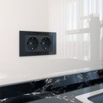 Розетка двойная с заземлением (черный матовый) W1172008 Werkel