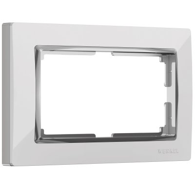 

Рамка для двойной розетки (белый/хром) Werkel W0081901, W0081901