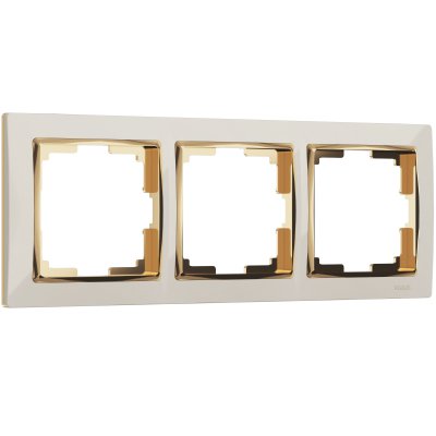 

Рамка на 3 поста (слоновая кость/золото) W0031932 Werkel, W0031932