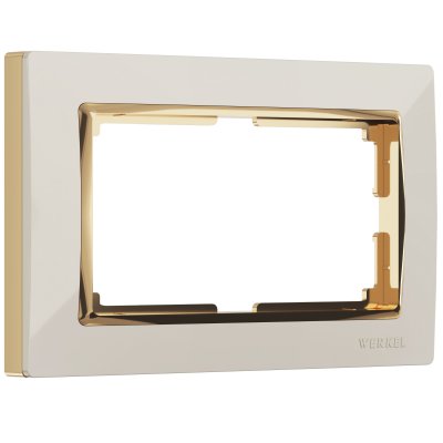 

Рамка для двойной розетки (слоновая кость/золото) W0081932 Werkel, W0081932
