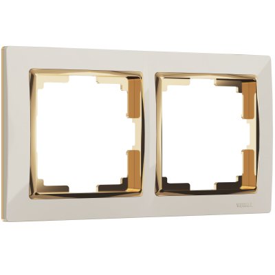

Рамка на 2 поста (слоновая кость/золото) W0021932 Werkel, W0021932