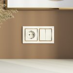 Рамка на 2 поста (слоновая кость/золото) W0021932 Werkel